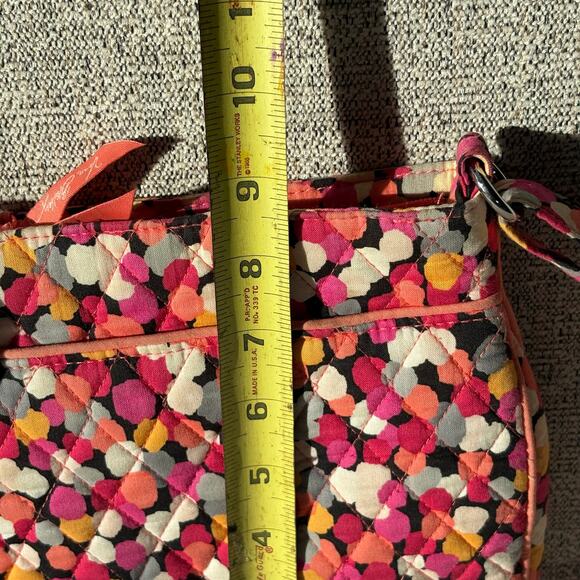 Vera Bradley Pixie Confetti Crossbody Purse 8" x 8" Pink Adjustable Handbag - Picture 6 of 8